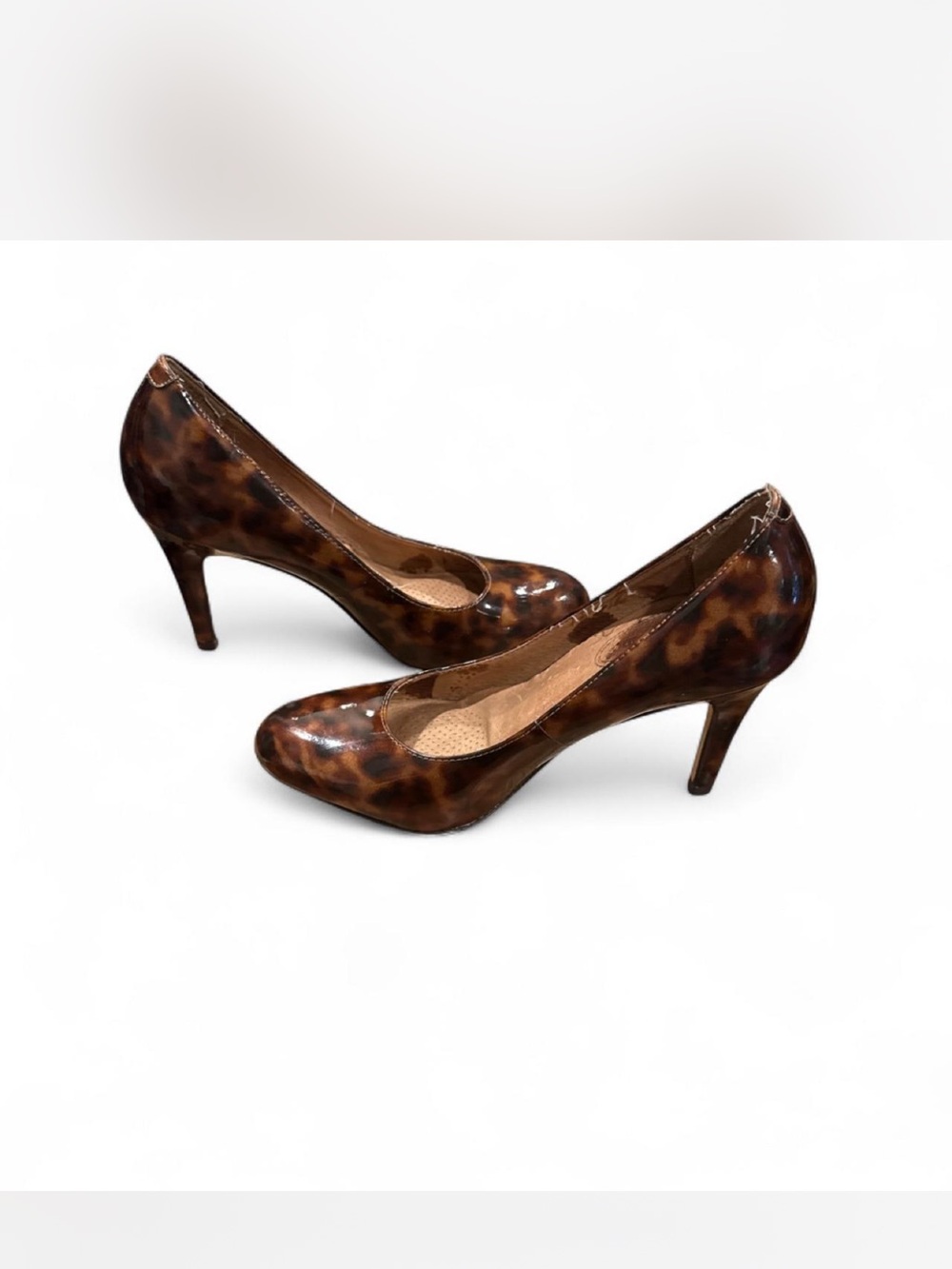 Corso Como Brown Leopard Patent Leather Pumps